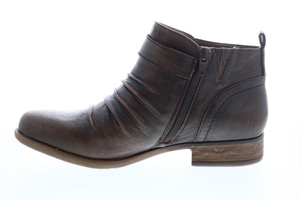 Earth Brook Brush Off Womens Brown Leather Zipper Ankle & Booties Boots Supply - Image 5