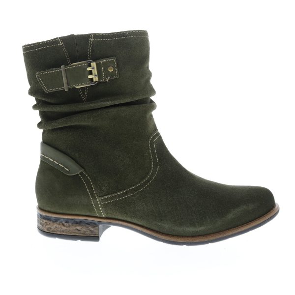 Earth Avani 2 Butternut Womens Green Suede Zipper Casual Dress Boots For Cheap