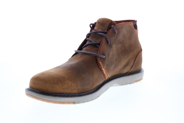 Toms Navi 10014368 Mens Brown Leather Lace Up Chukkas Boots Online - Image 4