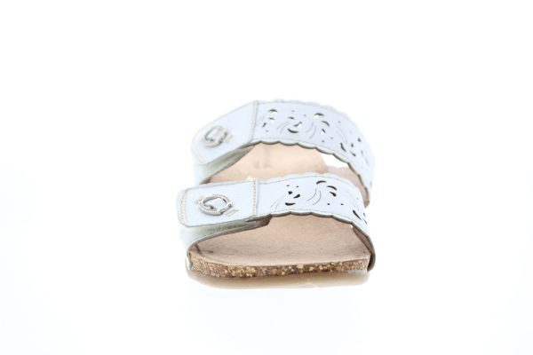 Earth Origins Tessa Womens White Leather Strap Sandals Shoes Online - Image 3
