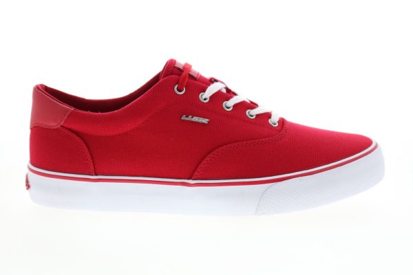 Lugz Flip MFLIPC-6330 Mens Red Canvas Lace Up Lifestyle Sneakers Shoes Fashion