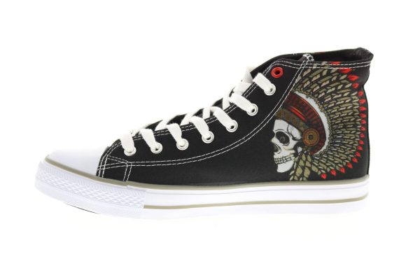 Ed Hardy Skull EH9038H Mens Black Canvas Lace Up Lifestyle Sneakers Shoes on Sale - Image 5