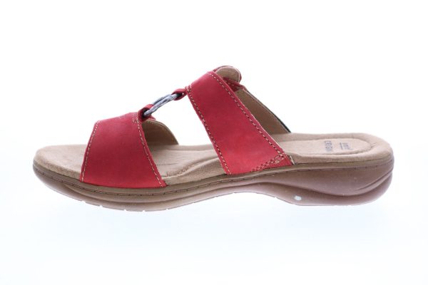 Earth Origins Stella Suzanne Womens Red Leather Strap Slingback Sandals Shoes Cheap - Image 5