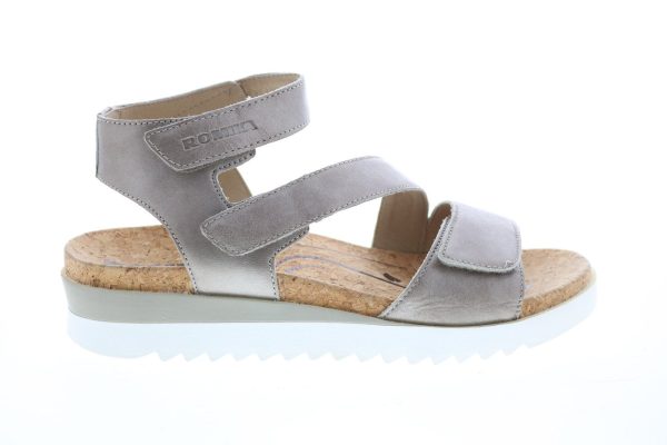 Romika Hollywood 04 Quarter Womens Gray Leather Strap Flats Shoes Online