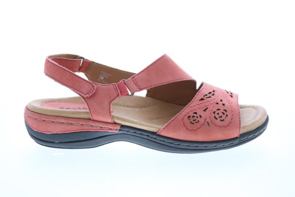 Earth Arbor Soft Buck Womens Orange Leather Strap Slingback Sandals Shoes Online Hot Sale