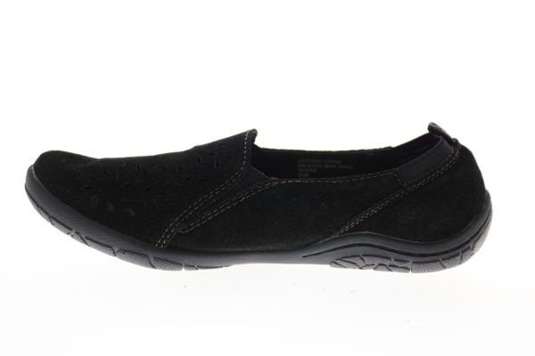 Earth Origins Sugar Womens Black Suede Slip On Loafer Flats Shoes Hot on Sale - Image 5