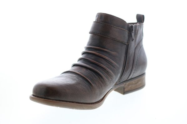 Earth Brook Brush Off Womens Brown Leather Zipper Ankle & Booties Boots Supply - Image 4