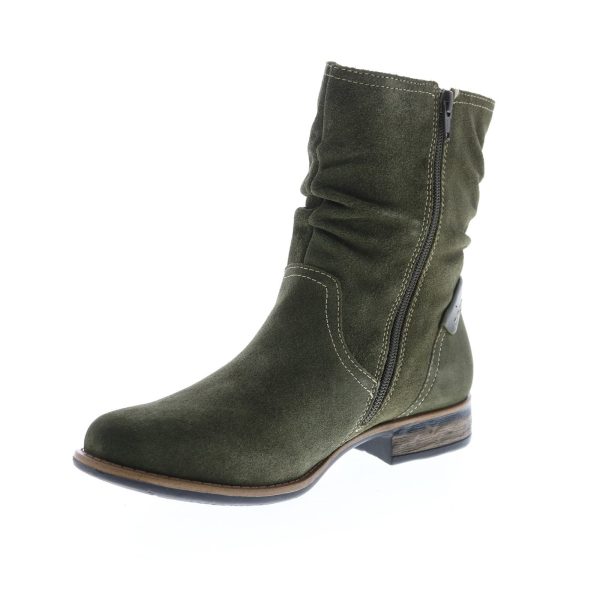 Earth Avani 2 Butternut Womens Green Suede Zipper Casual Dress Boots For Cheap - Image 4