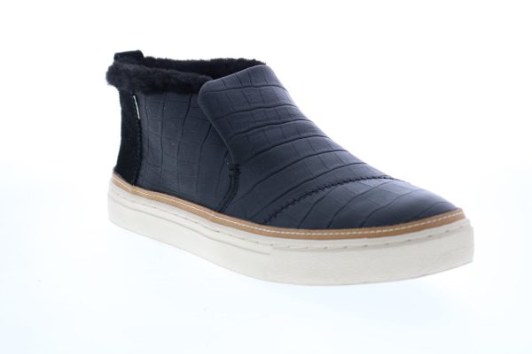 Toms Paxton 10014895 Womens Black Leather Slip On Lifestyle Sneakers Shoes on Sale - Image 2