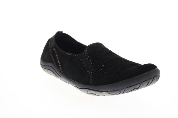 Earth Origins Sugar Womens Black Suede Slip On Loafer Flats Shoes Hot on Sale - Image 2