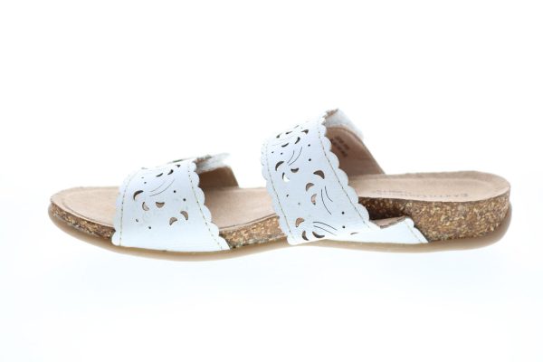 Earth Origins Tessa Womens White Leather Strap Sandals Shoes Online - Image 5