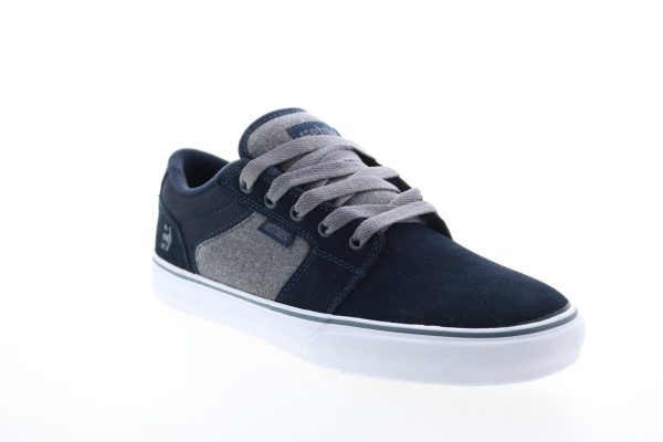 Etnies Barge LS 4101000351417 Mens Blue Suede Skate Inspired Sneakers Shoes For Sale - Image 2