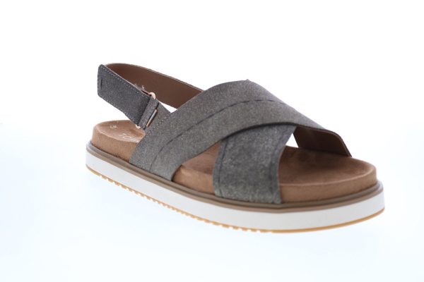 Toms Marisa 10013574 Womens Gray Suede Strap Slingback Sandals Shoes Online Hot Sale - Image 2