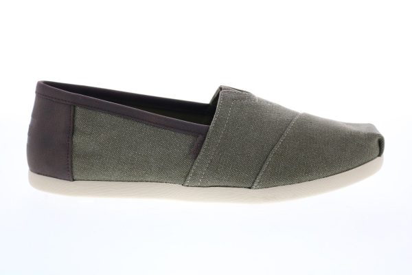 Toms Classic 10014473 Mens Green Canvas Loafers & Slip Ons Casual Shoes Hot on Sale