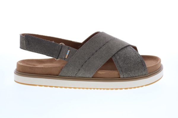 Toms Marisa 10013574 Womens Gray Suede Strap Slingback Sandals Shoes Online Hot Sale