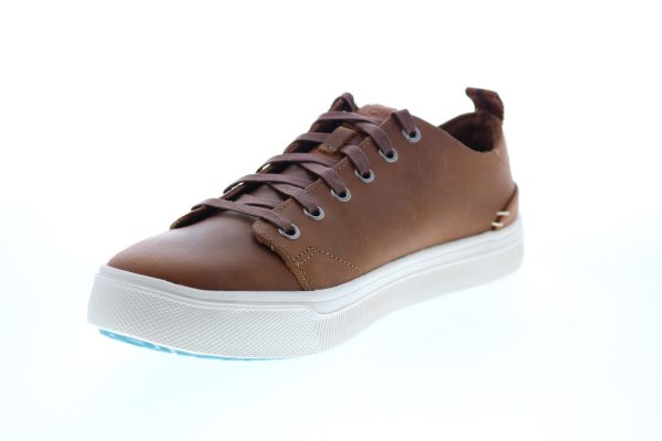 Toms Trvl Lite Low 10015040 Mens Brown Leather Lace Up Lifestyle Sneakers Shoes Sale - Image 4