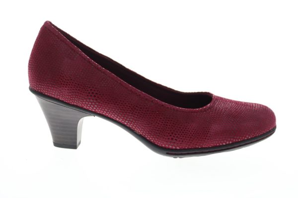 Earth Bijou Suede Womens Burgundy Slip On Pumps Heels Shoes Online now