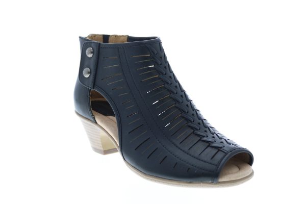 Earth Carson Vicki Leather Womens Black Zipper Gladiator Sandals Shoes Online - Image 2