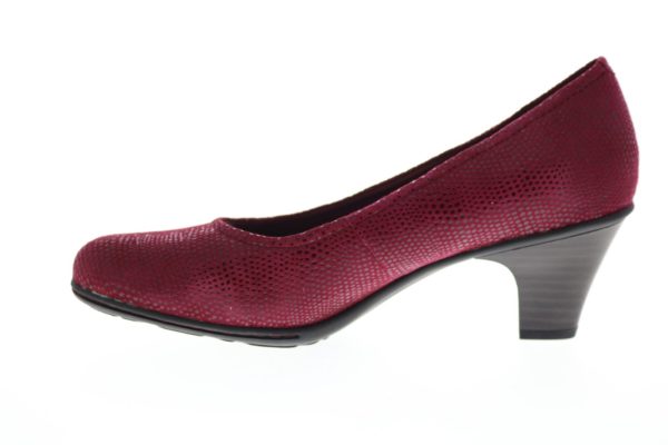 Earth Bijou Suede Womens Burgundy Slip On Pumps Heels Shoes Online now - Image 5