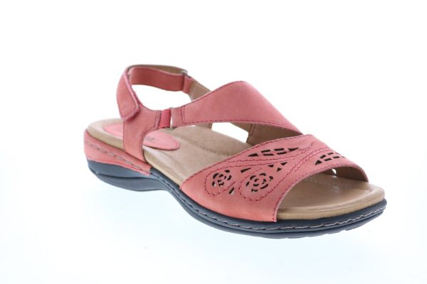 Earth Arbor Soft Buck Womens Orange Leather Strap Slingback Sandals Shoes Online Hot Sale - Image 2