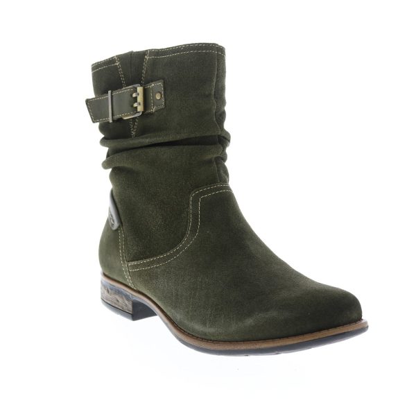 Earth Avani 2 Butternut Womens Green Suede Zipper Casual Dress Boots For Cheap - Image 2