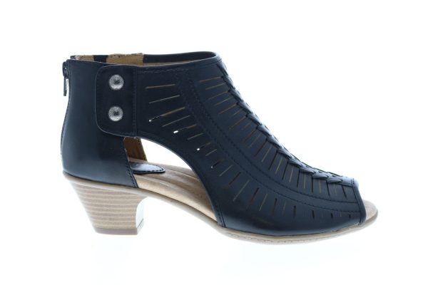 Earth Carson Vicki Leather Womens Black Zipper Gladiator Sandals Shoes Online