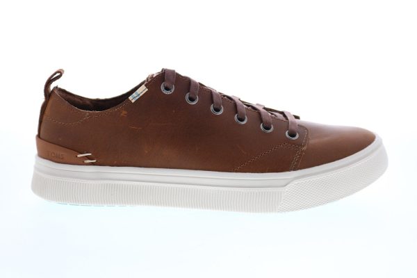 Toms Trvl Lite Low 10015040 Mens Brown Leather Lace Up Lifestyle Sneakers Shoes Sale