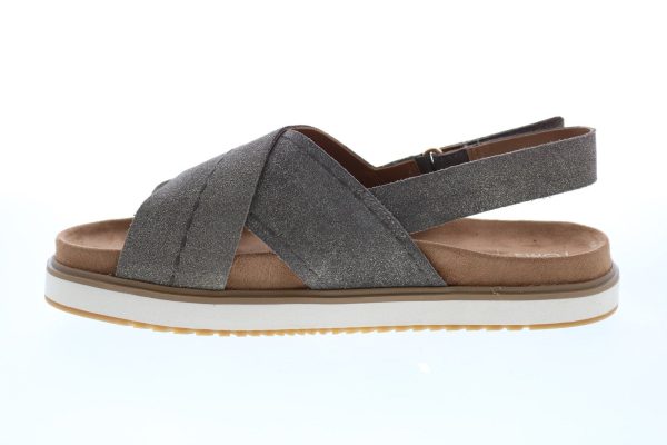 Toms Marisa 10013574 Womens Gray Suede Strap Slingback Sandals Shoes Online Hot Sale - Image 5