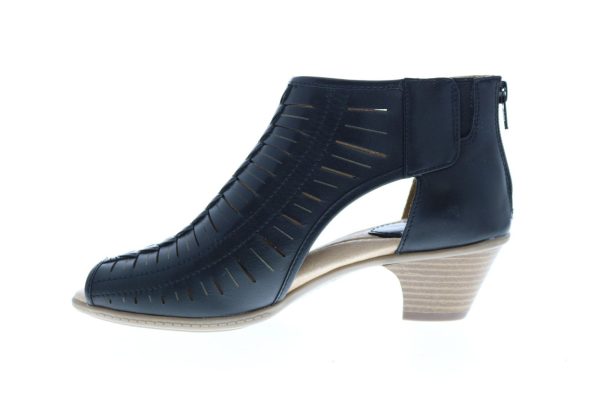Earth Carson Vicki Leather Womens Black Zipper Gladiator Sandals Shoes Online - Image 5