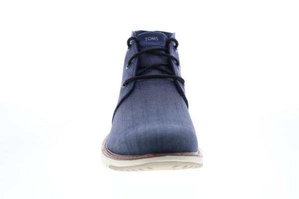 Toms Navi 10014371 Mens Blue Canvas Lace Up Chukkas Boots Online now - Image 3