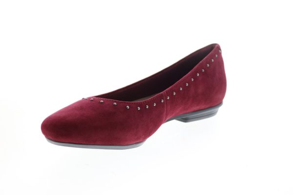 Earth Anthem Suede Womens Burgundy Suede Slip On Ballet Flats Shoes on Sale - Image 4