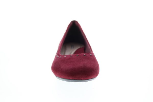 Earth Anthem Suede Womens Burgundy Suede Slip On Ballet Flats Shoes on Sale - Image 3