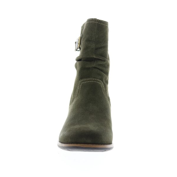 Earth Avani 2 Butternut Womens Green Suede Zipper Casual Dress Boots For Cheap - Image 3