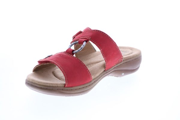 Earth Origins Stella Suzanne Womens Red Leather Strap Slingback Sandals Shoes Cheap - Image 4