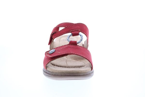 Earth Origins Stella Suzanne Womens Red Leather Strap Slingback Sandals Shoes Cheap - Image 3