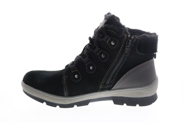 Earth Origins Sherpa Scarlett Womens Black Suede Lace Up Ankle & Booties Boots on Sale - Image 5