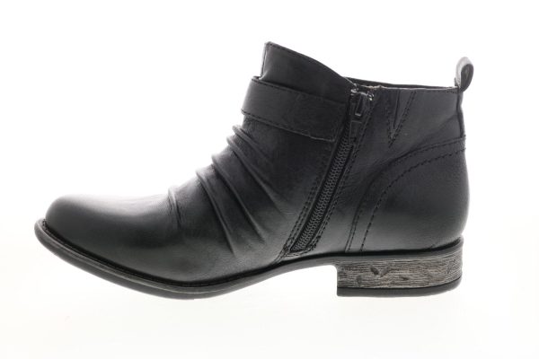 Earth Brook Brush Off Womens Black Leather Zipper Ankle & Booties Boots Online - Image 5