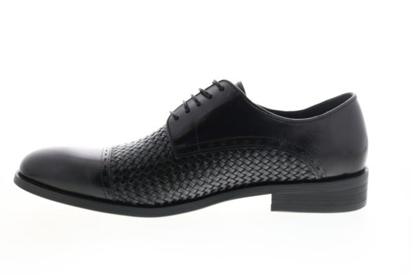 Carrucci KS500-11 Mens Black Leather Cap Toe Oxfords & Lace Ups Shoes Cheap - Image 5