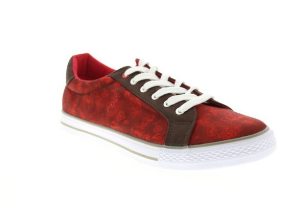 Ed Hardy Jet EH9030L Mens Red Canvas Lace Up Lifestyle Sneakers Shoes Cheap - Image 2