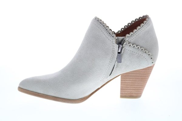 Frye Reed Scallop Shootie 71567 Womens White Suede Ankle & Booties Boots Online - Image 5
