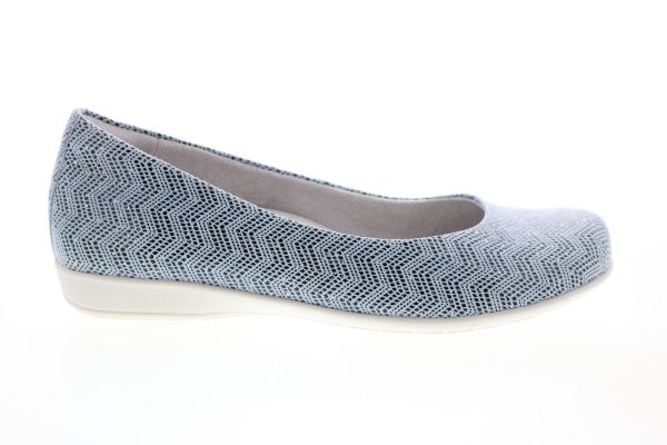 Earth Alder Astoria Suede Womens Blue Suede Slip On Ballet Flats Shoes Supply