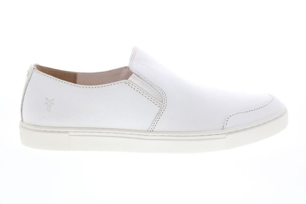 Frye Gemma Slip 71089 Womens White Leather Slip On Lifestyle Sneakers Shoes Sale