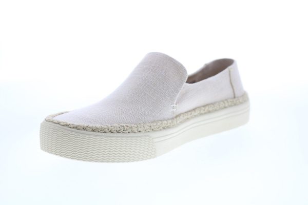 Toms Sunset 10011801 Womens Beige Canvas Slip On Lifestyle Sneakers Shoes Discount - Image 4