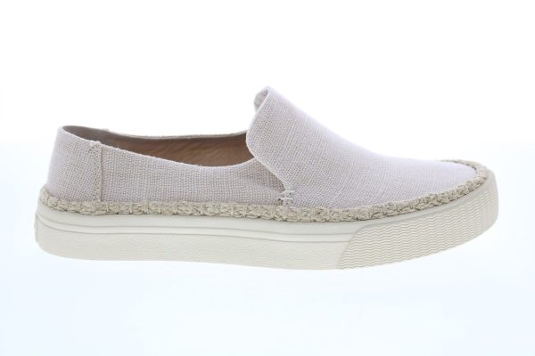 Toms Sunset 10011801 Womens Beige Canvas Slip On Lifestyle Sneakers Shoes Discount