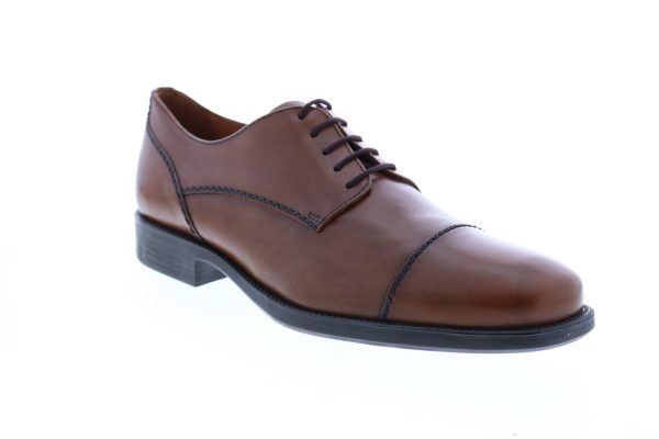 Geox U Federico A Mens Brown Leather Oxfords & Lace Ups Cap Toe Shoes Online Hot Sale - Image 2