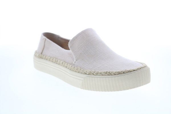 Toms Sunset 10011801 Womens Beige Canvas Slip On Lifestyle Sneakers Shoes Discount - Image 2