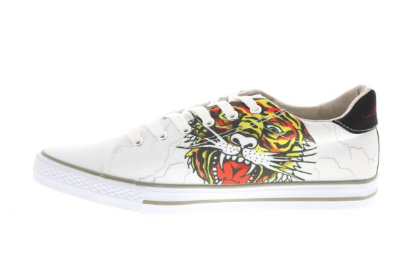 Ed Hardy Fang EH9032L Mens White Canvas Lace Up Lifestyle Sneakers Shoes Online Hot Sale - Image 5