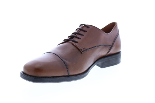 Geox U Federico A Mens Brown Leather Oxfords & Lace Ups Cap Toe Shoes Online Hot Sale - Image 4
