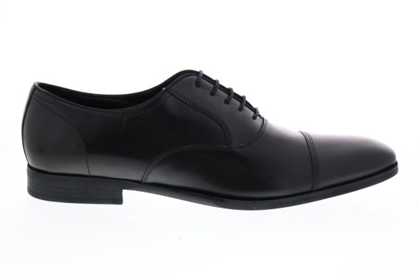 Geox U New Life A Mens Black Leather Oxfords & Lace Ups Cap Toe Shoes Supply