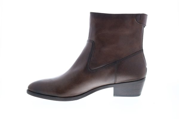 Frye Ruby Short Back Zip 75693 Womens Gray Leather Ankle & Booties Boots on Sale - Image 5